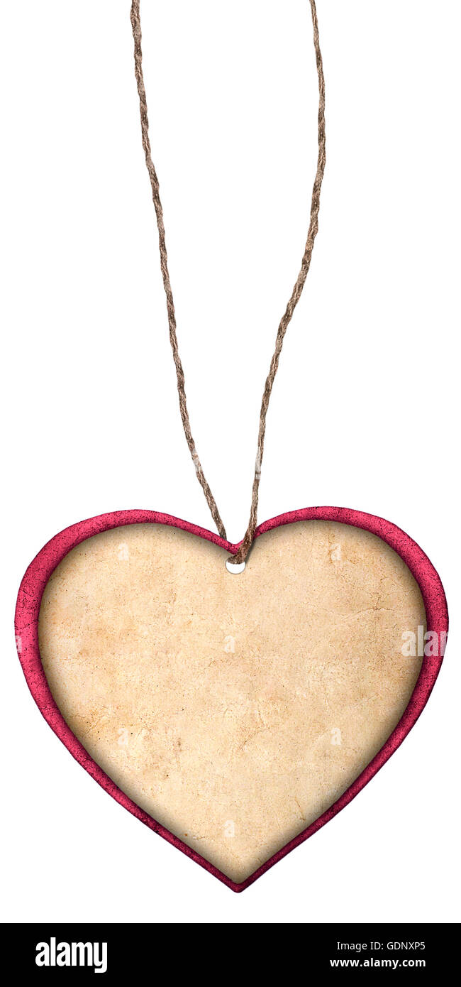 red paper heart isolated on white background Stock Photo - Alamy