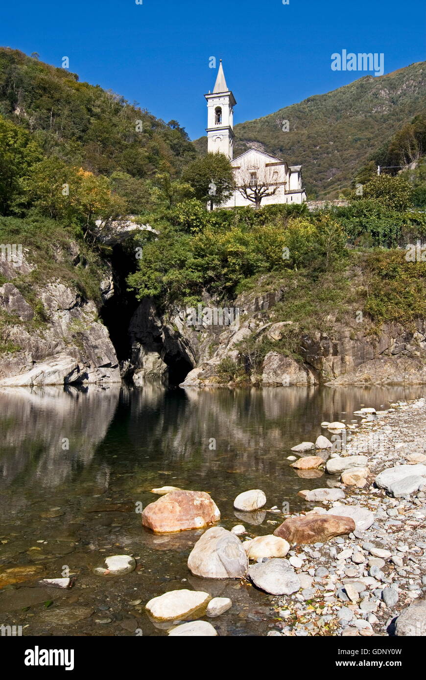 geography / travel, Italy, Regione Piemonte Cannobio Cannobina valley, church Sant Anna, built: 16th century, Additional-Rights-Clearance-Info-Not-Available Stock Photo