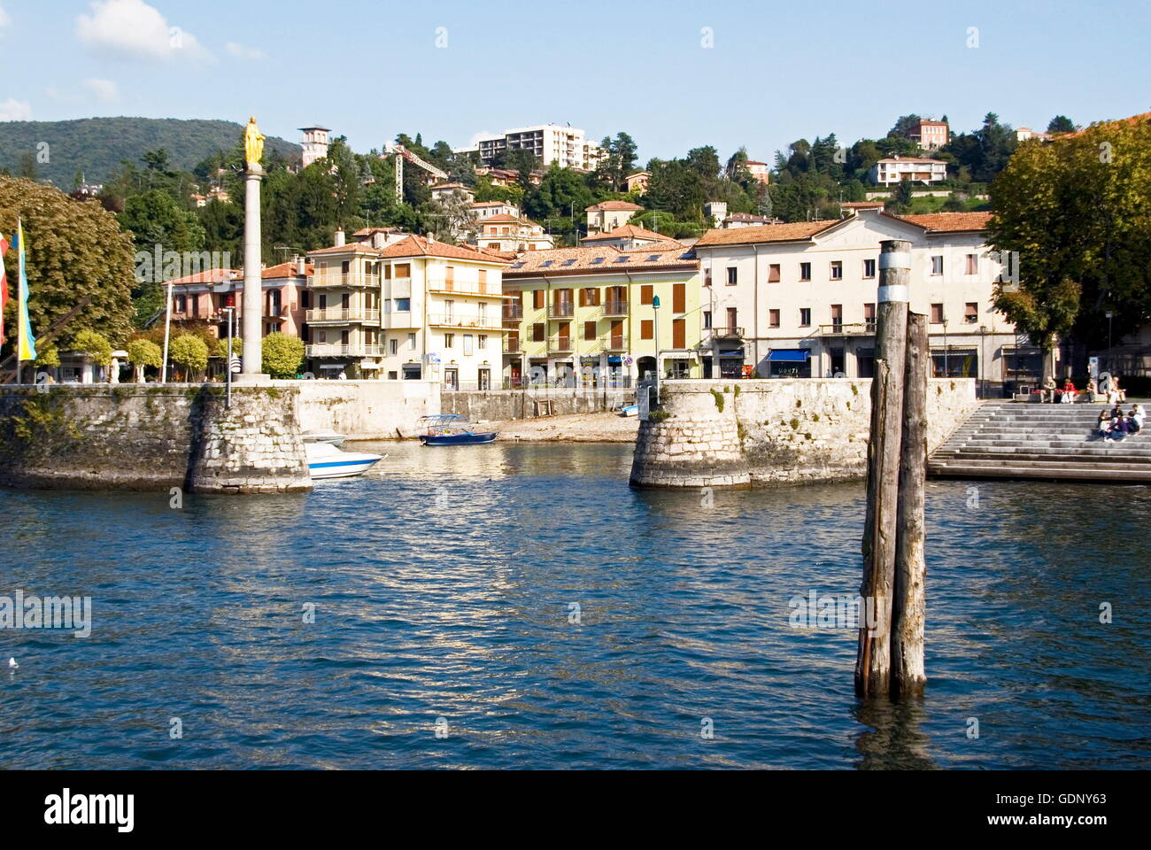 geography / travel, Italy, Lago Maggiore, Luino, harbour entrance, Additional-Rights-Clearance-Info-Not-Available Stock Photo