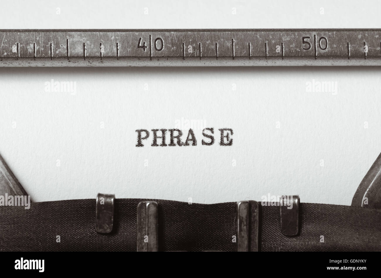 word phrase  typed on old typewriter Stock Photo