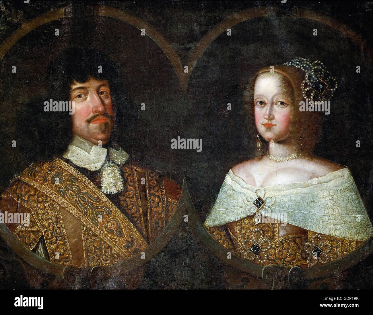 Frederik III of Denmark (1609 – 70) and Sofia Amalia of Braunschweig-Lyneburg (1628 – 85) Stock Photo
