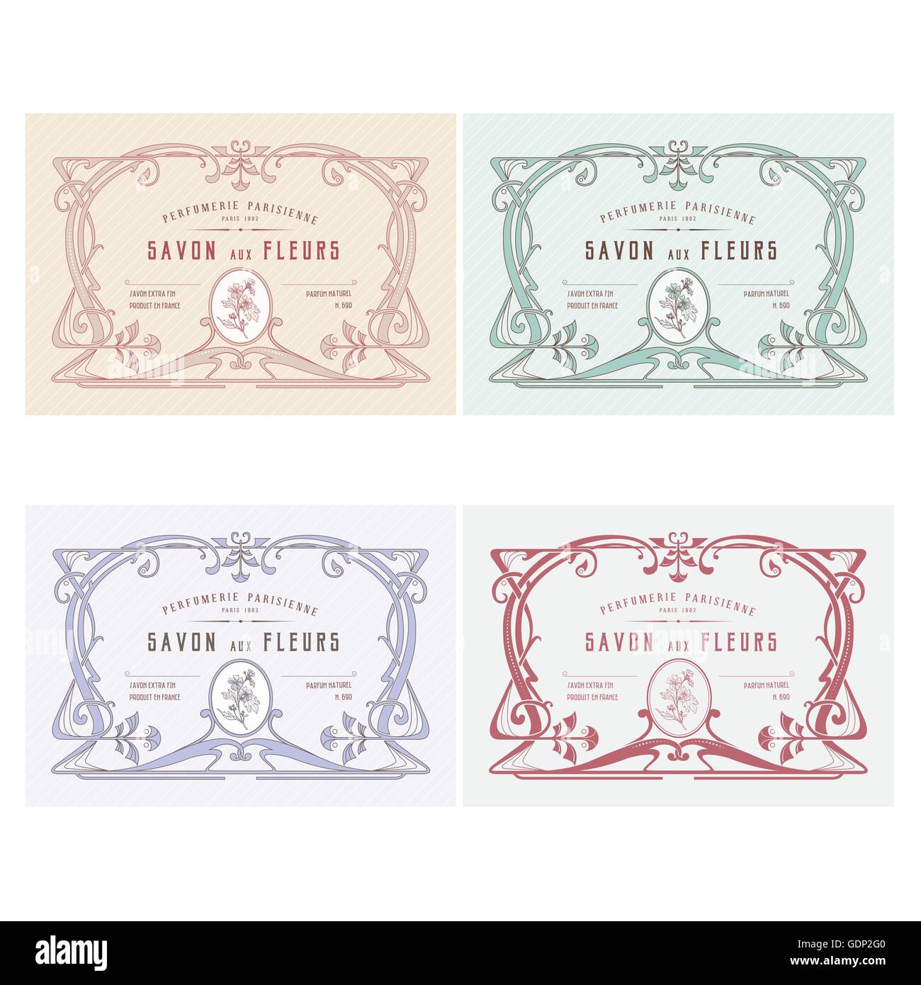 Vintage soap label with decorative frame and text Stock Vector