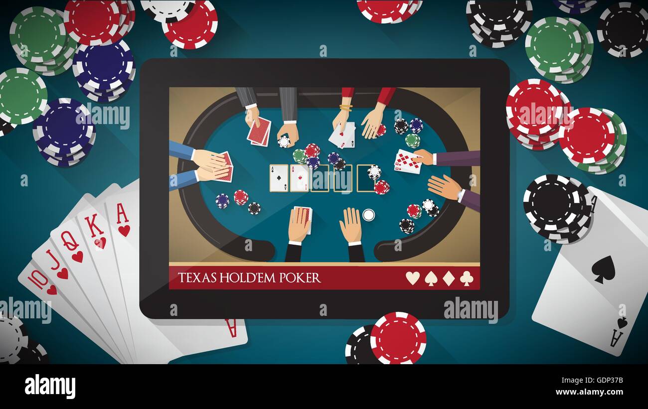 poker mobile game app with chips, cards and digital on poker tablet Stock Vector Image & Art Alamy