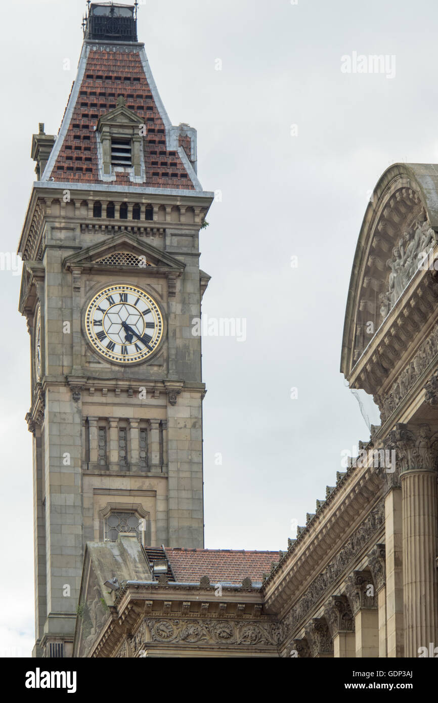 The clock tower, Big Brum, at Birmingham Museum and Art Gallery. Stock Photo