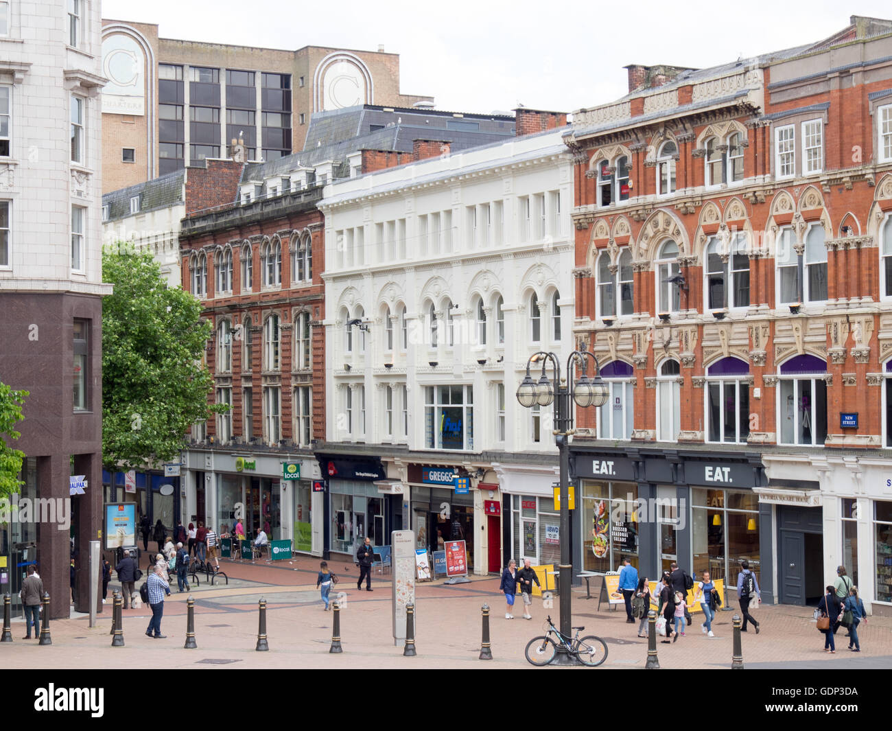 Victoria Square, Birmingham, looking down New Street. Stock Photo