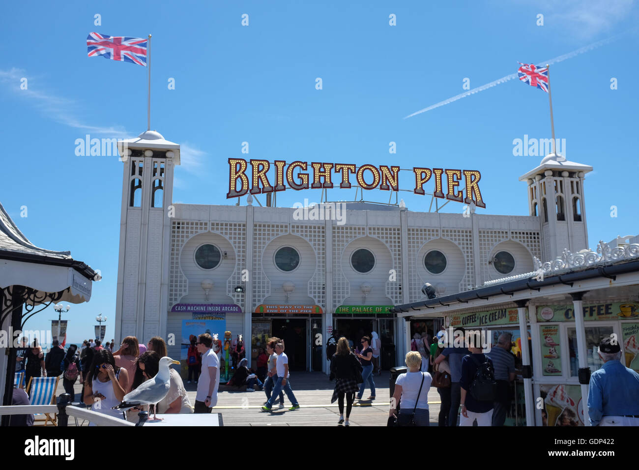 Palace Pier in Brighton, England. Stock Photo