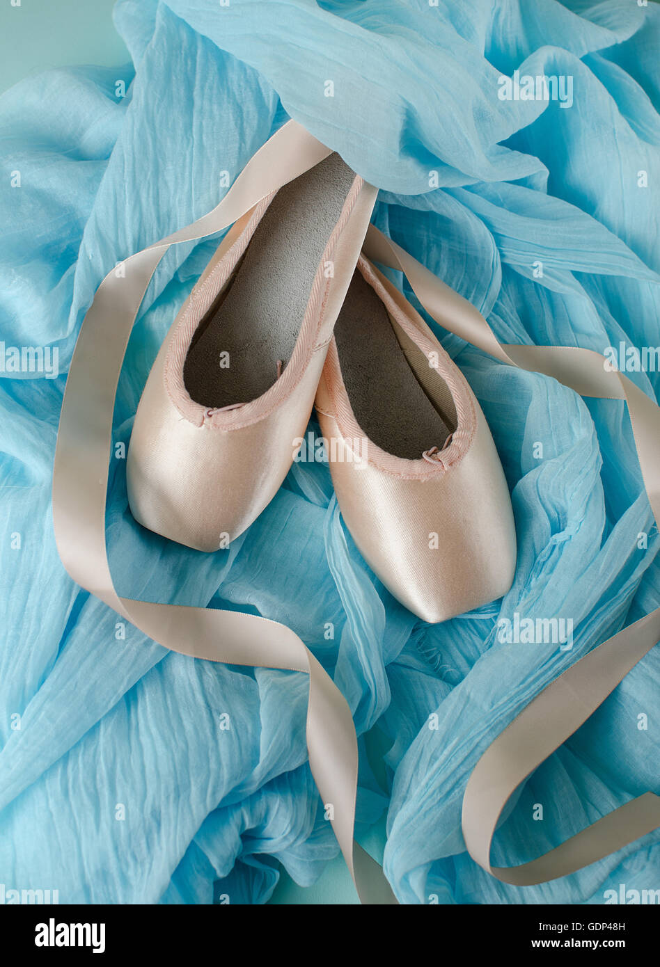 light blue pointe shoes