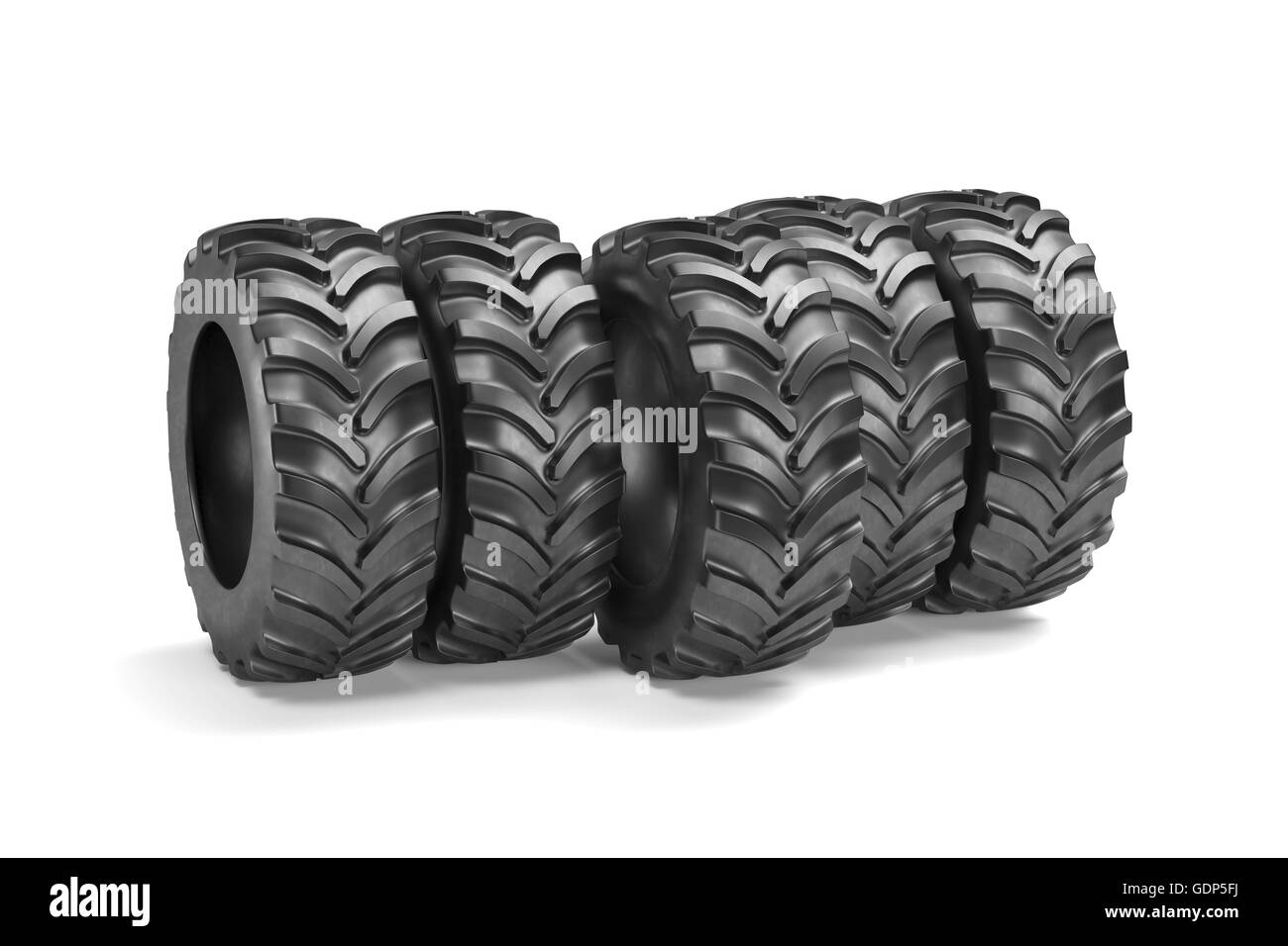 Tractor tyres isolated on white background. 3d rendering illustration Stock Photo