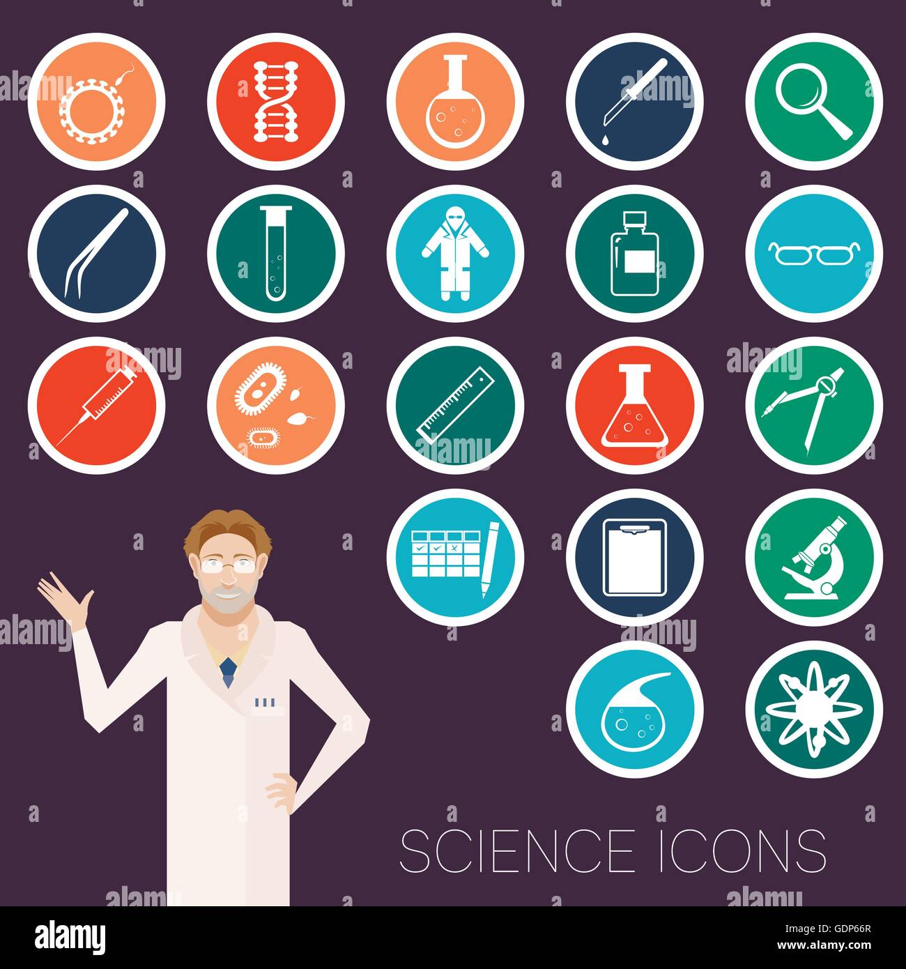 Set of science icons Stock Vector Image & Art - Alamy