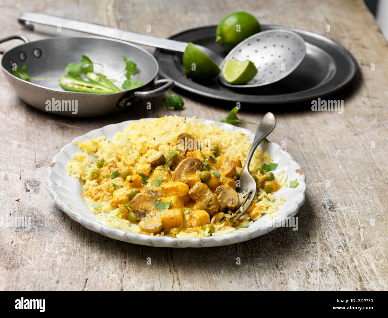 Food vegetarian meals paneer cauliflower korma pilau rice green chilli