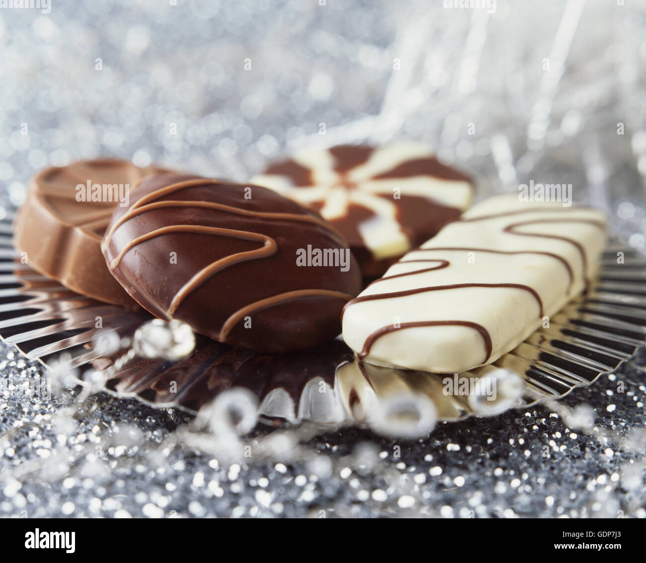 Sweet food, chocolate biscuit selection Stock Photo