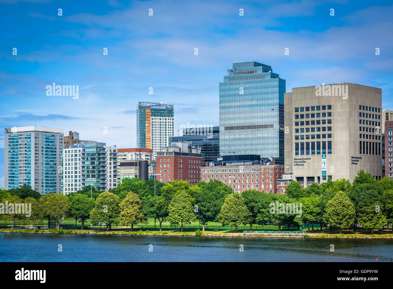 The Charles River and buildings in the West End, in Boston