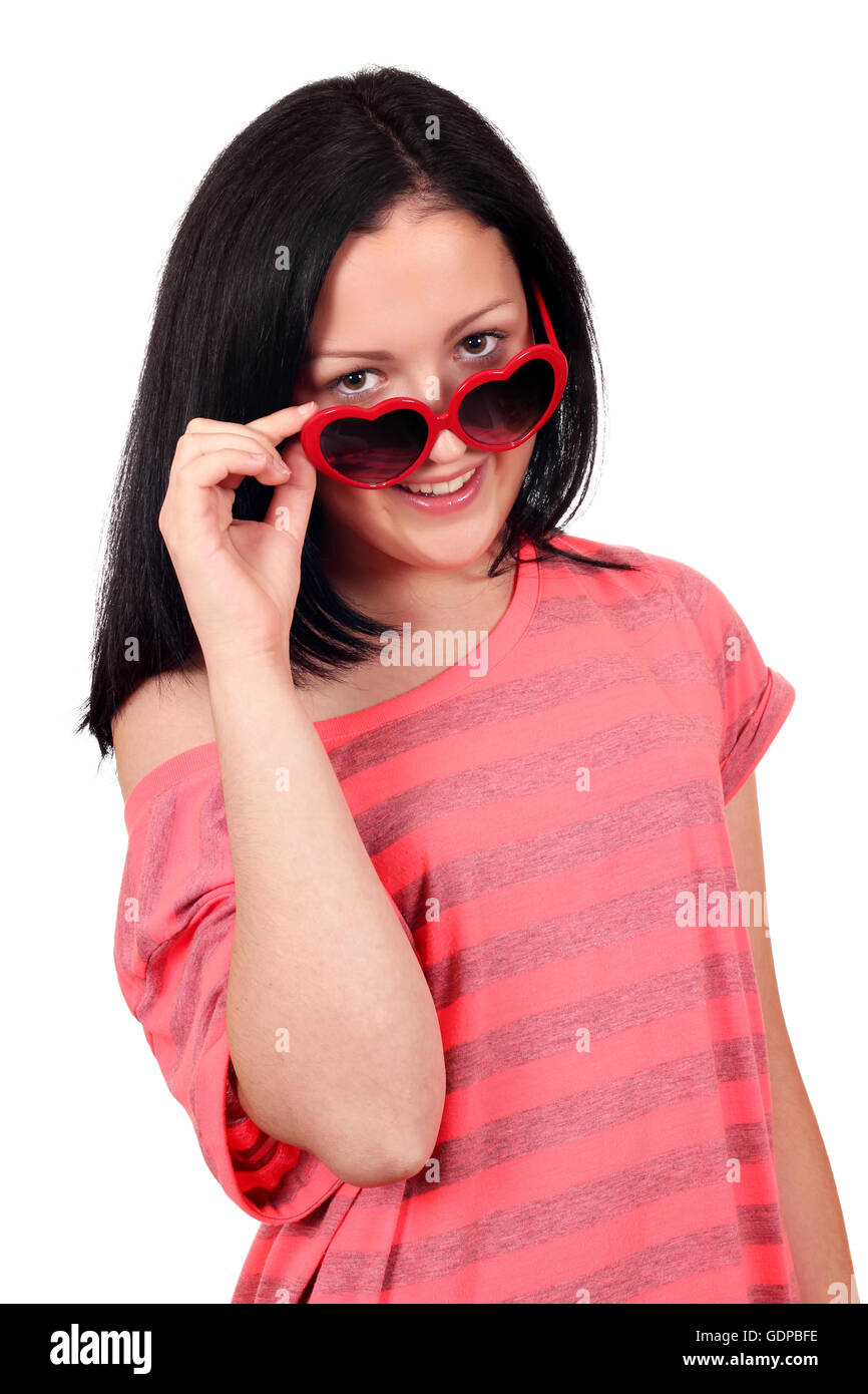 teenage girl with sunglasses Stock Photo Alamy
