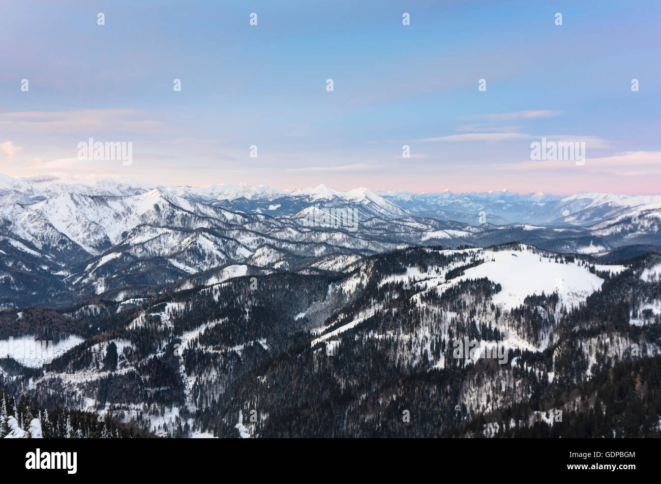 Mitterbach am Erlaufsee View from the mount Gemeindealpe on mountain