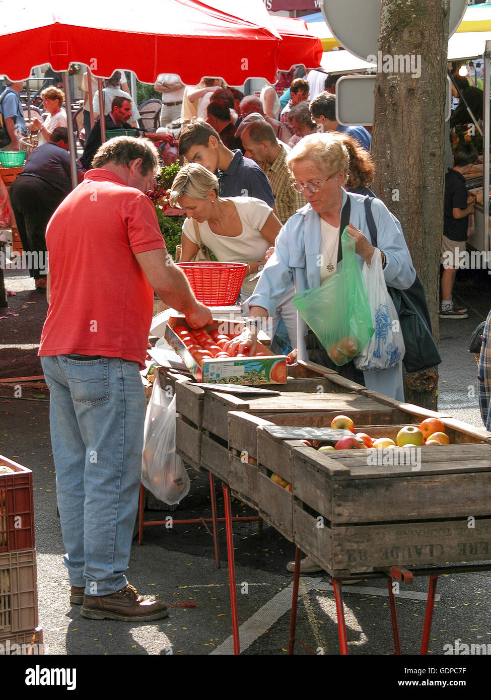 market at Saumur, France Stock Photo