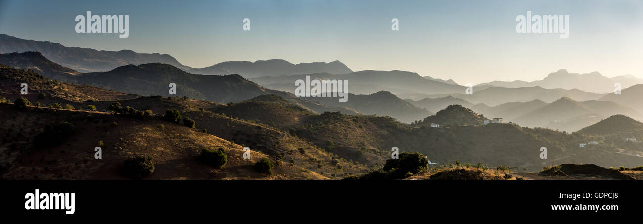 View across the mountains of Malaga province in southern Spain Stock Photo