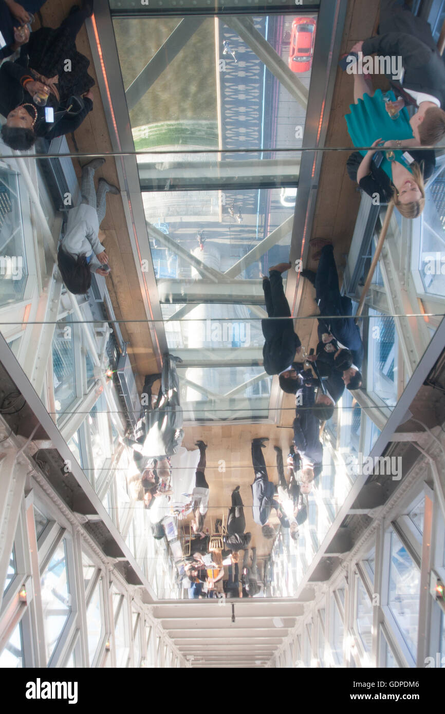England, London, Celebration of new Tower Bridge mirror and glass