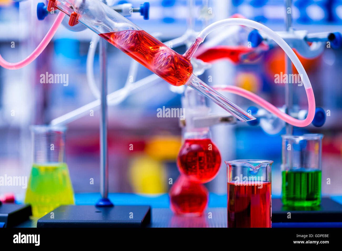 Colour in chemical  laboratory Stock Photo