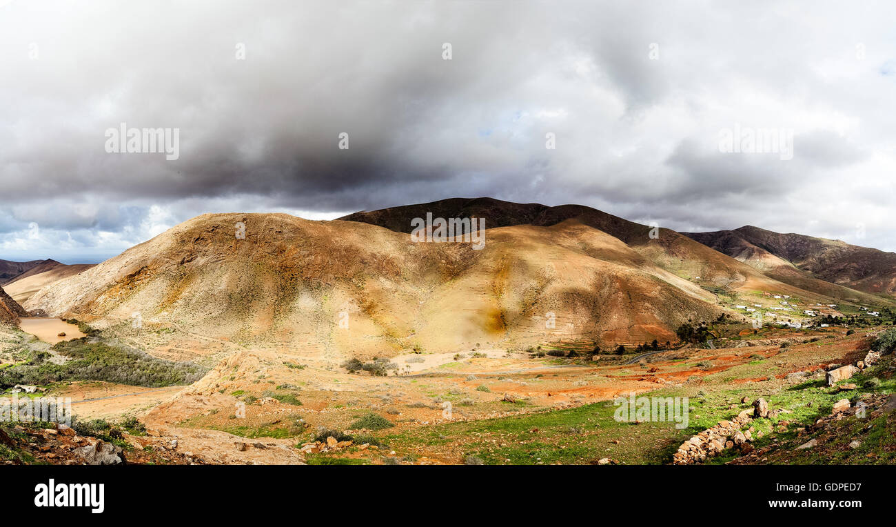 Mountain desert landscape on canarian islands Stock Photo