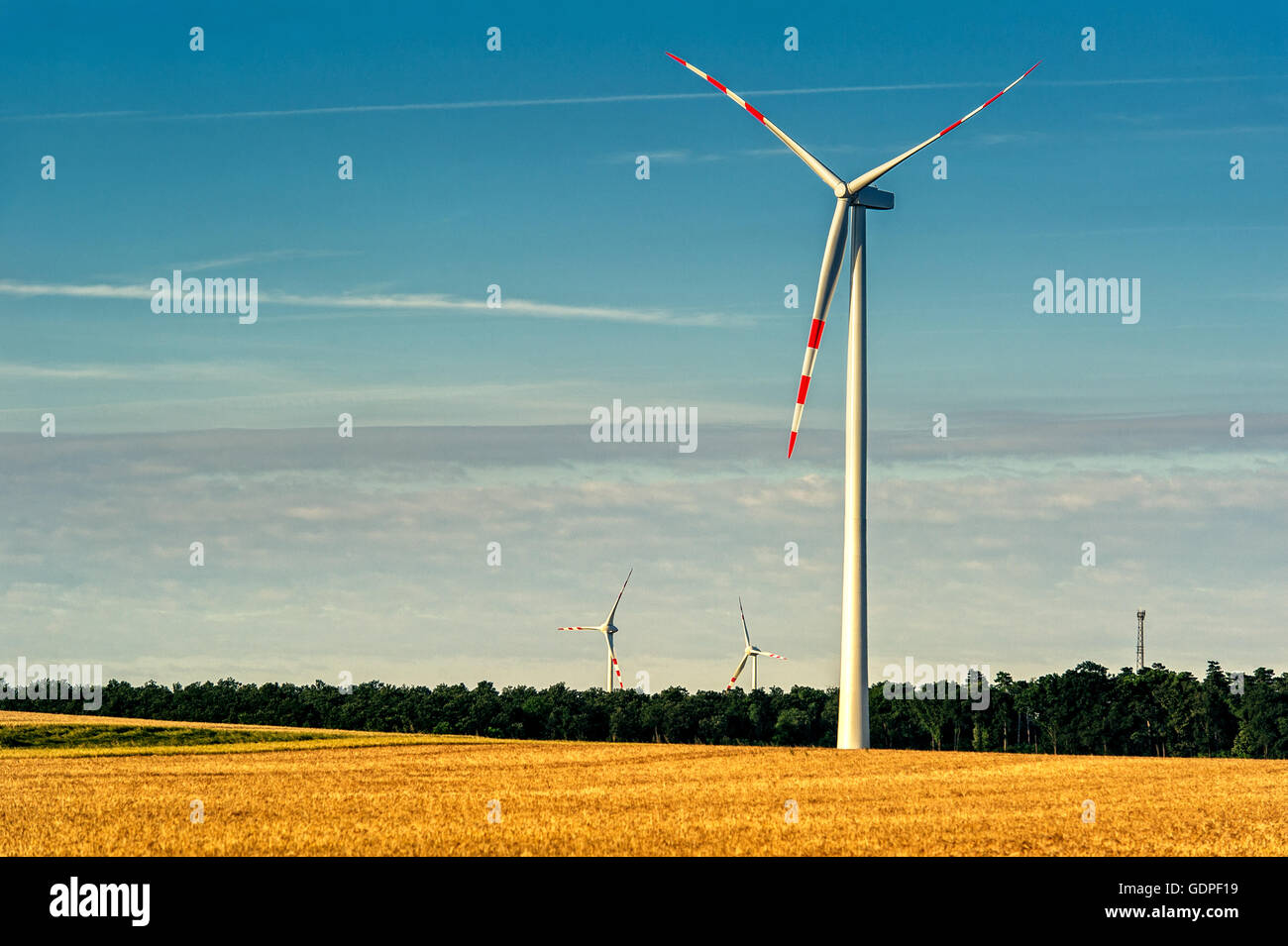 Wind Turbines - renewable energy sources Stock Photo