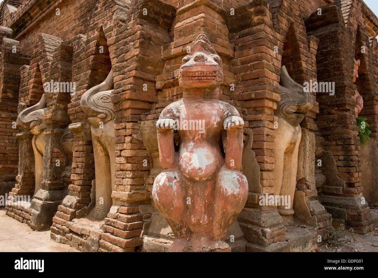 a Pagoda with Elephants and Animals near Old Bagan in Myanmar in