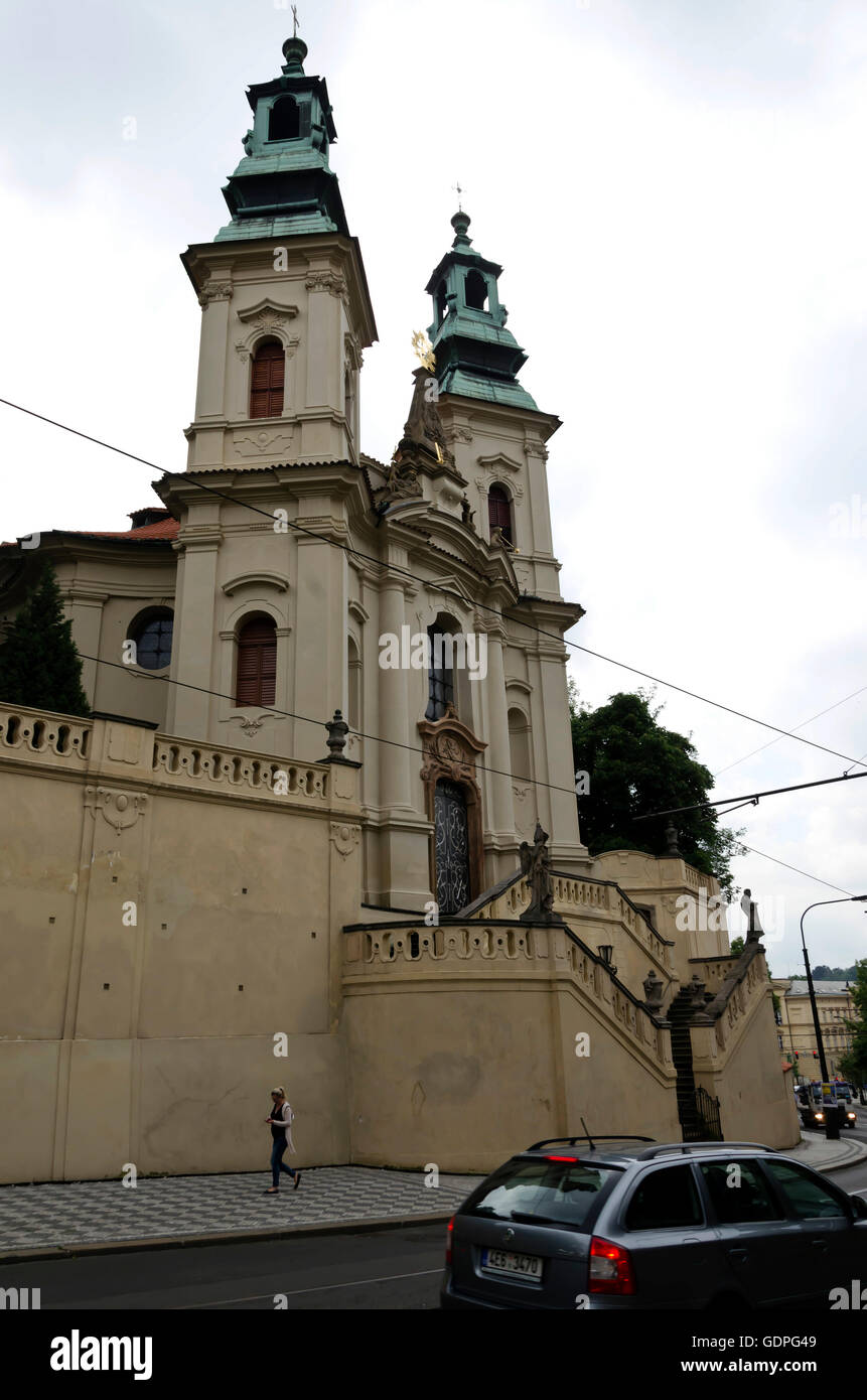 The Church of St John on the Rock near the centre of Prague (Praha) in the Czech Republic. Stock Photo
