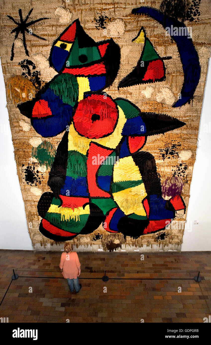 Joan Miro foundation. Tapestry, Barcelona, spain Stock Photo
