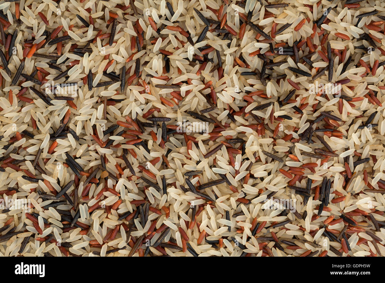 Mix of wild, red and white rice full frame Stock Photo