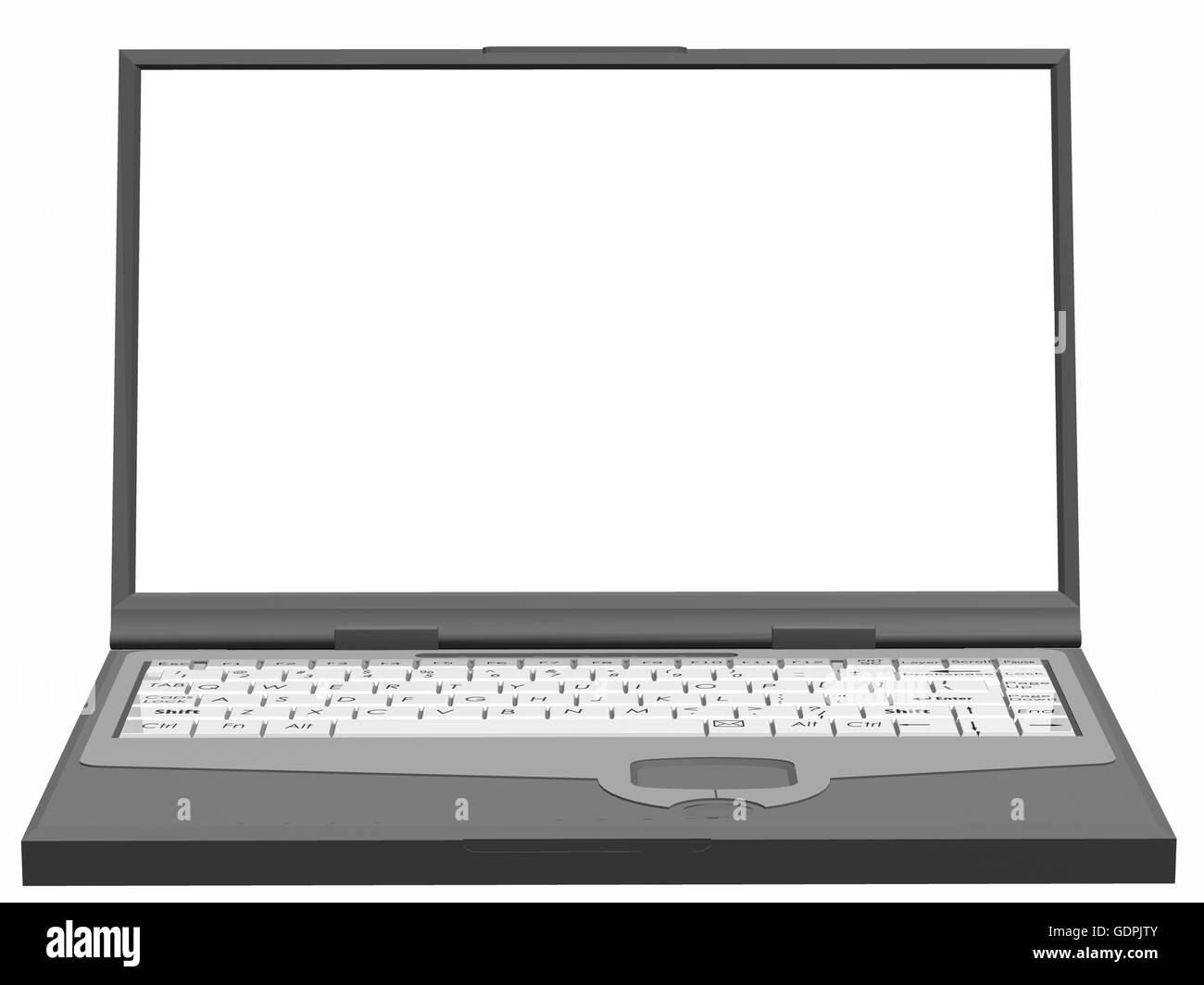 Notebook, Laptop with screen frame on a white background isolated Stock Photo