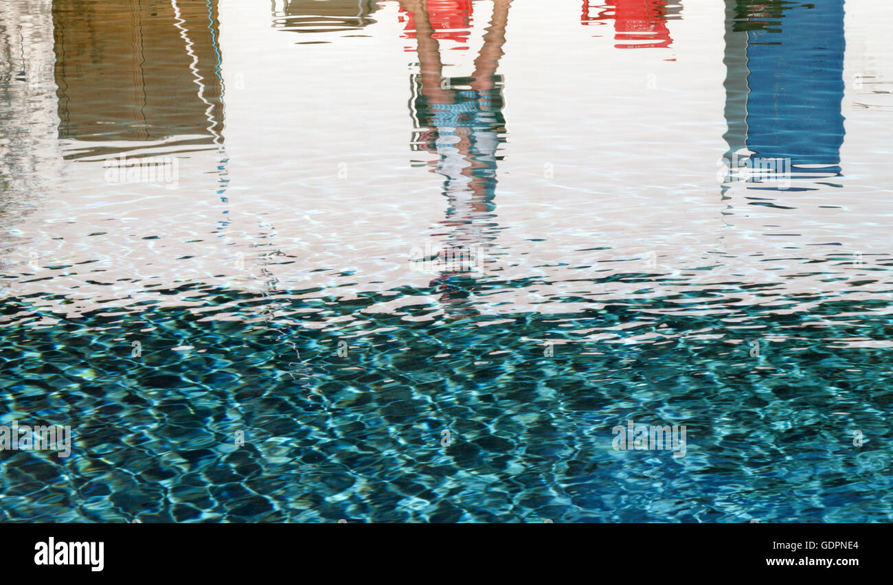 Reflections in a swimming pool Stock Photo
