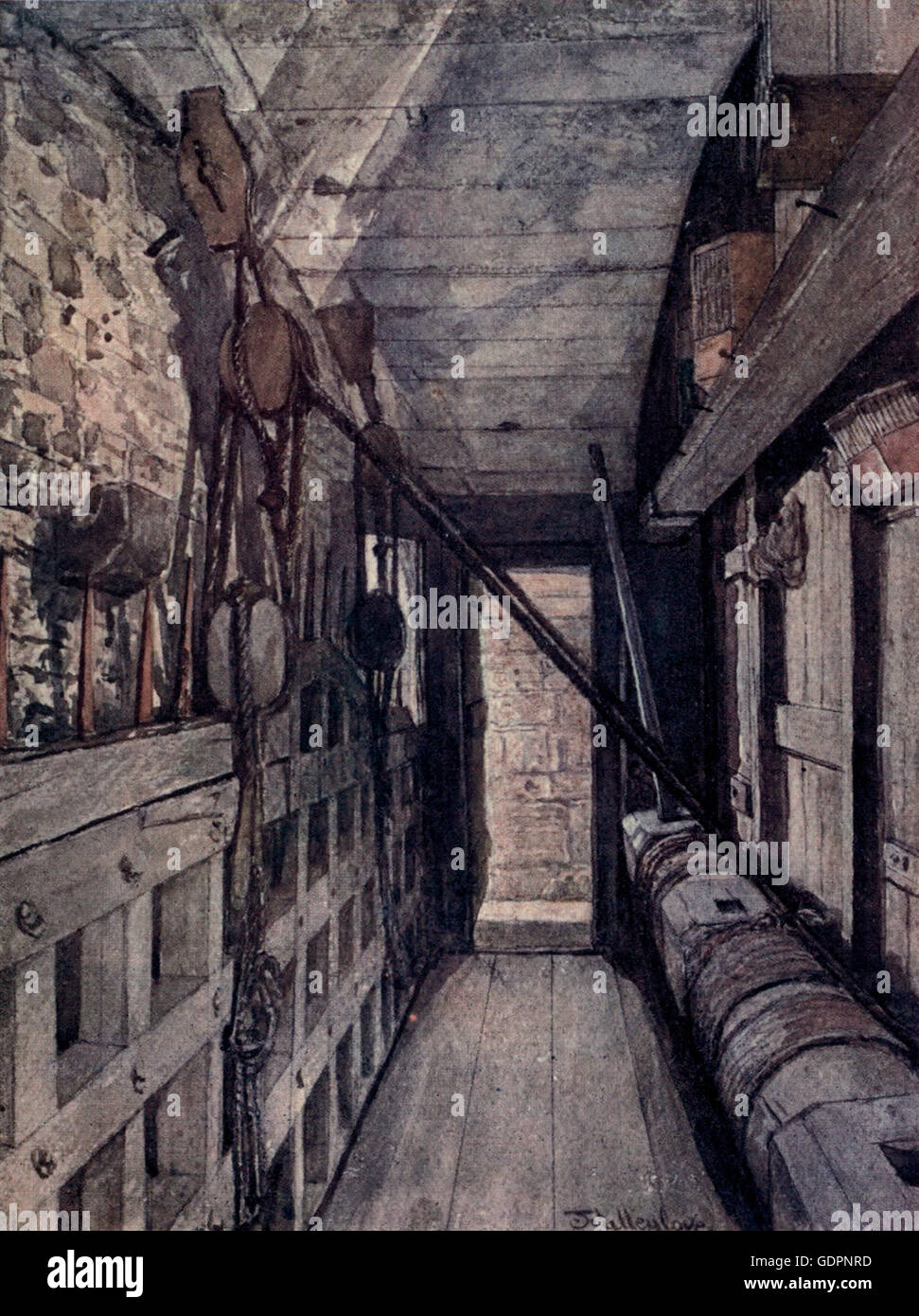 The Porticullis in Bloody Tower - Tower of London, circa 1908 Stock Photo