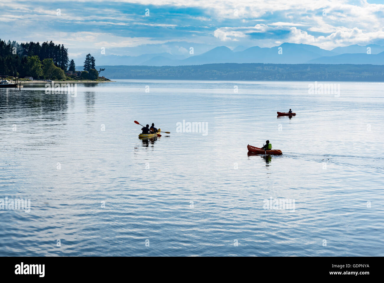 Kayaking at Hood Canal near Kitsap Memorial State Park Stock Photo Alamy