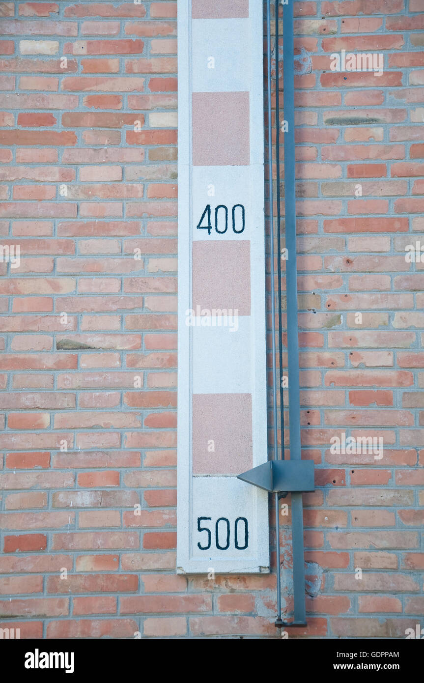 What meters are used to measure the ' Water height Stock Photo