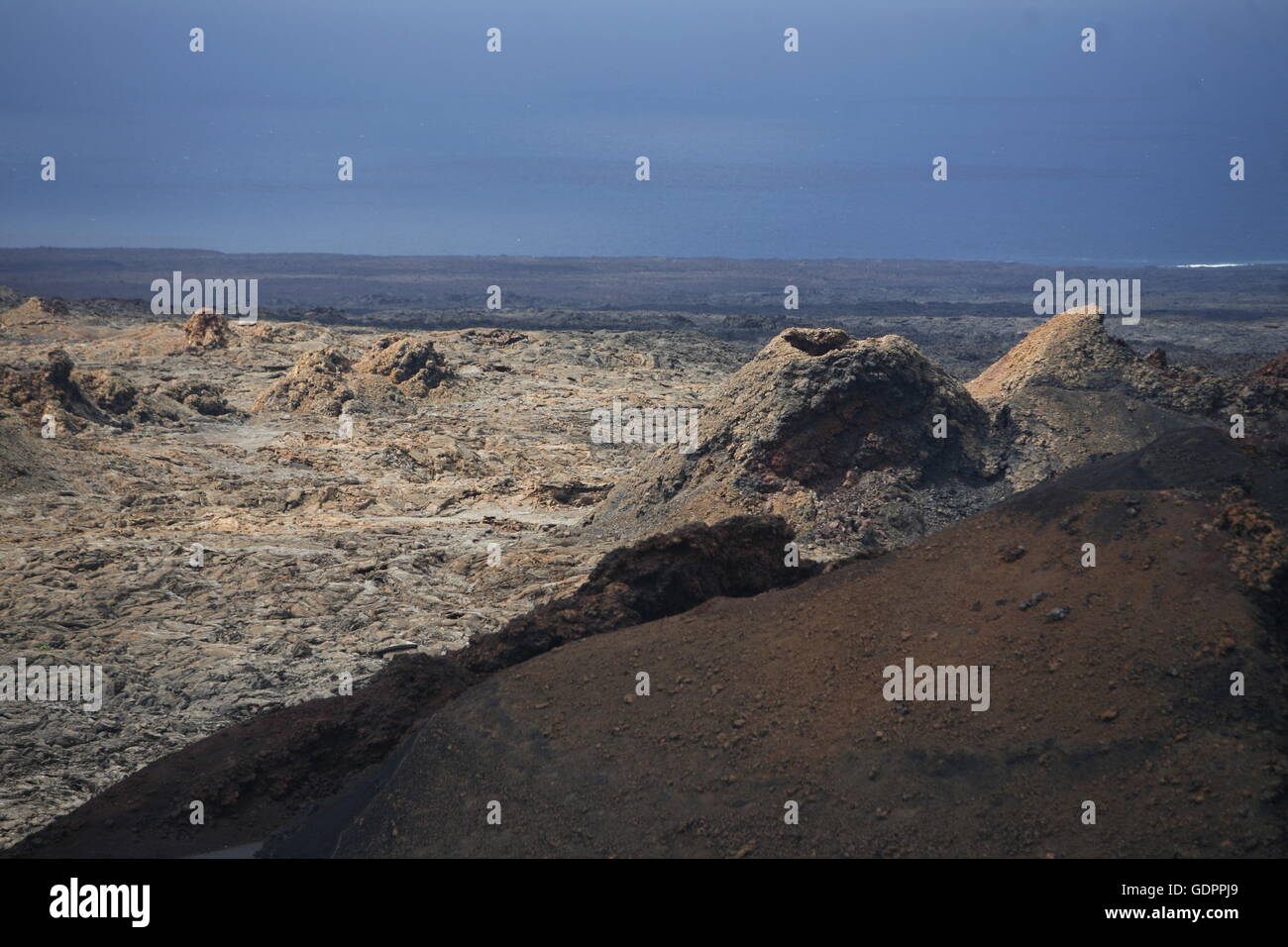 The Vulkan National Park Timanfaya on the Island of Lanzarote on the Canary Islands of Spain in