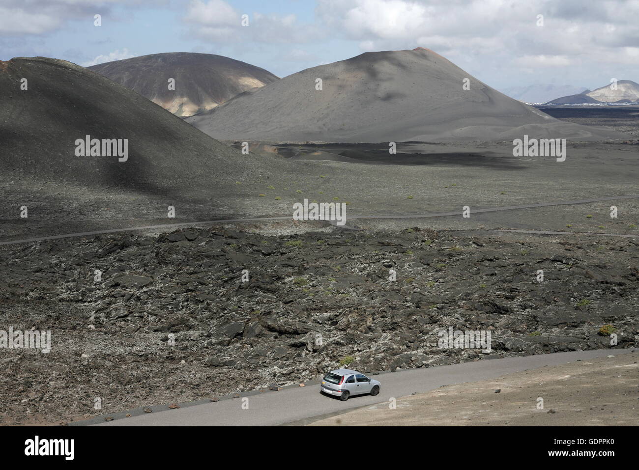 The Vulkan National Park Timanfaya on the Island of Lanzarote on the Canary Islands of Spain in