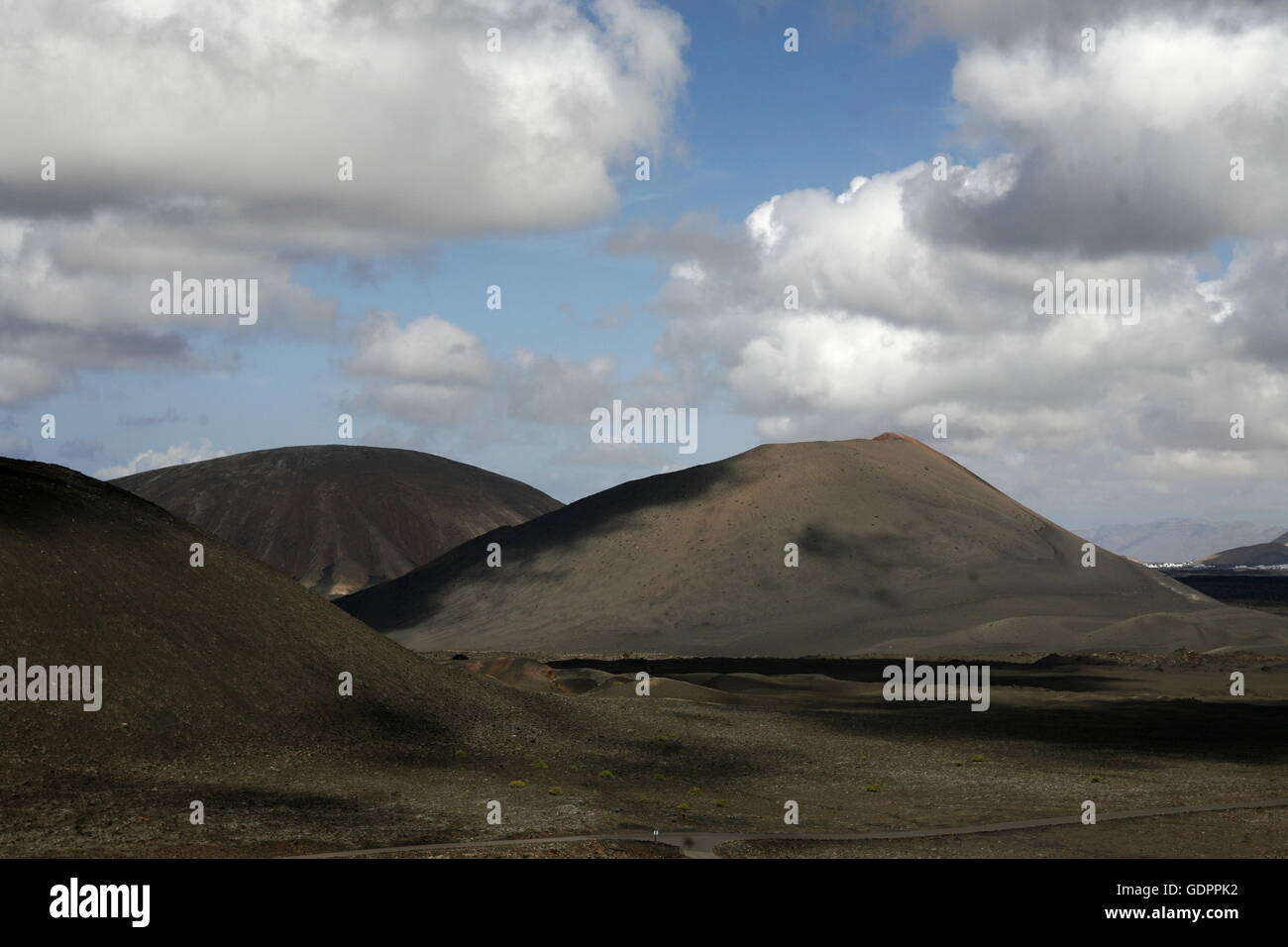 The Vulkan National Park Timanfaya on the Island of Lanzarote on the Canary Islands of Spain in
