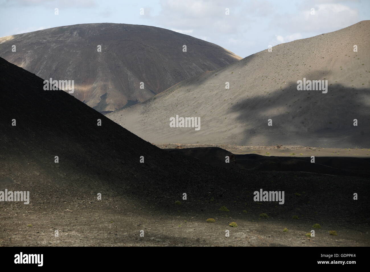 The Vulkan National Park Timanfaya on the Island of Lanzarote on the Canary Islands of Spain in