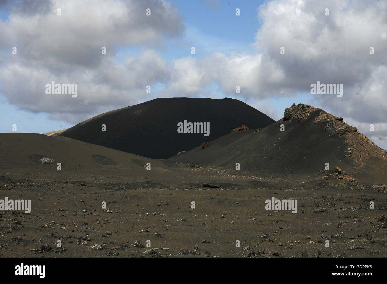 The Vulkan National Park Timanfaya on the Island of Lanzarote on the Canary Islands of Spain in