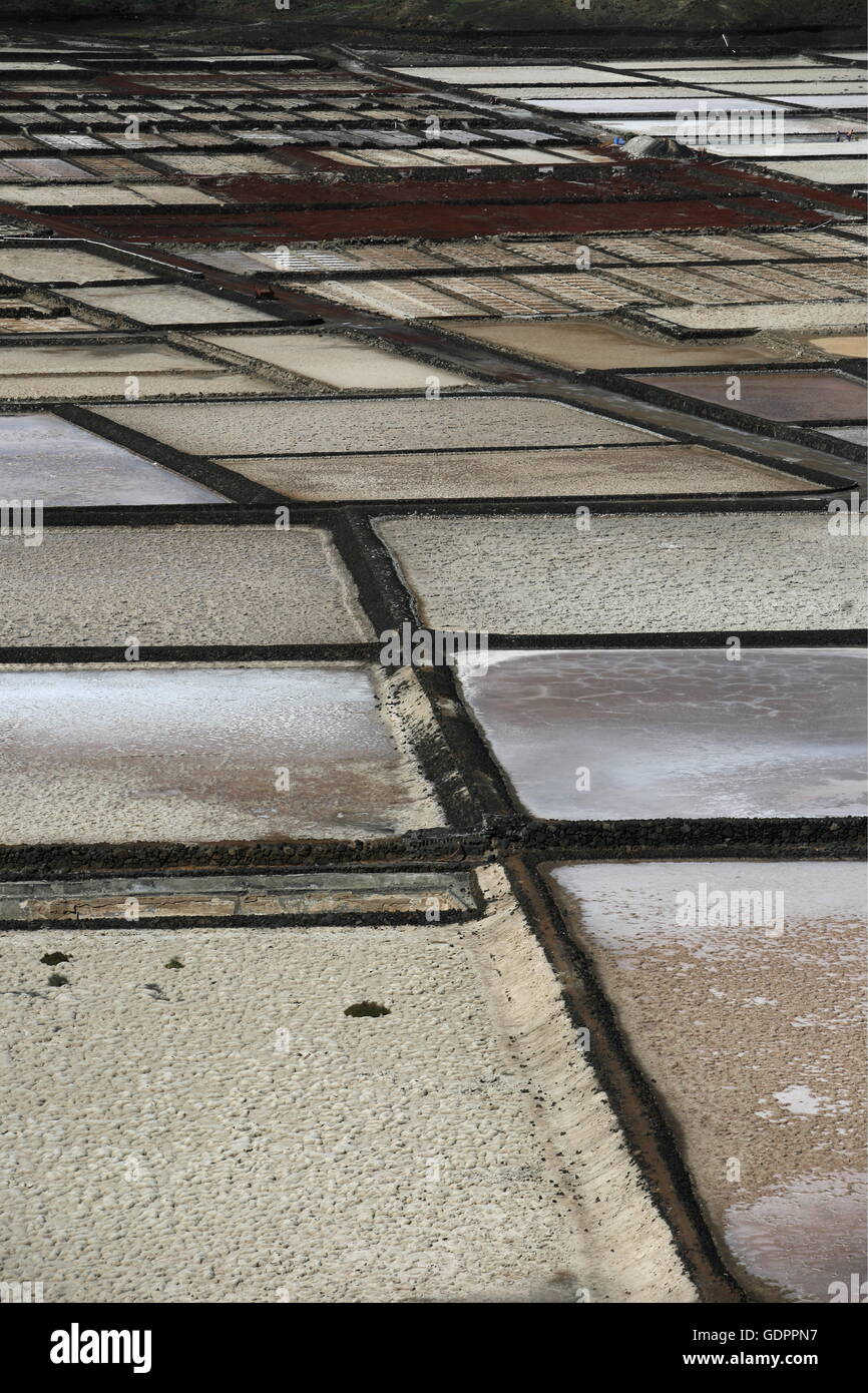The Salinas in the Laguna of El Charco on the Island of Lanzarote on the Canary Islands of Spain