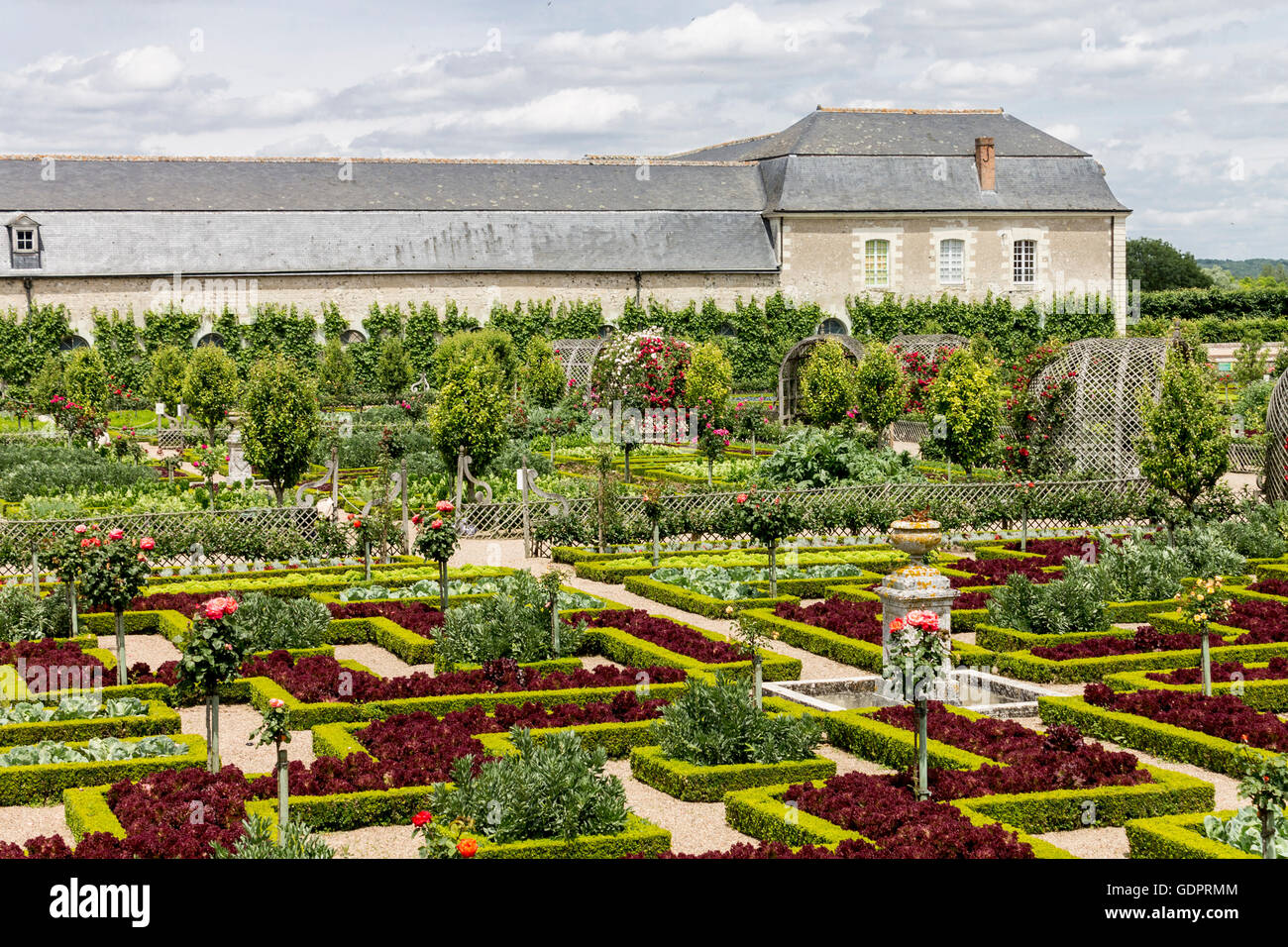 Chateau Villandry Gardens Loire Valley France Stock Photo Alamy