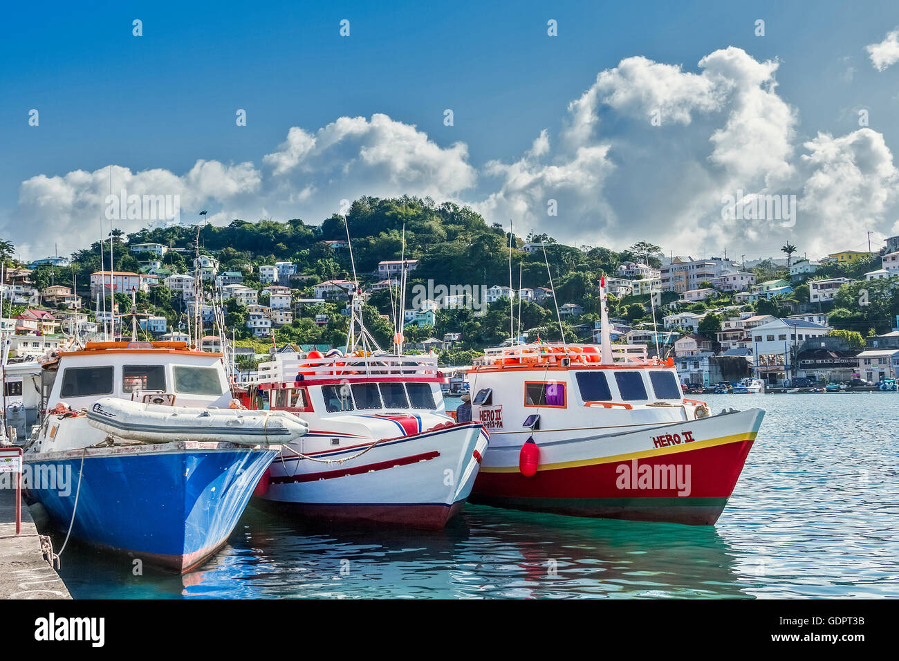 Boats In The harbour Grenada West Indies Stock Photo Alamy