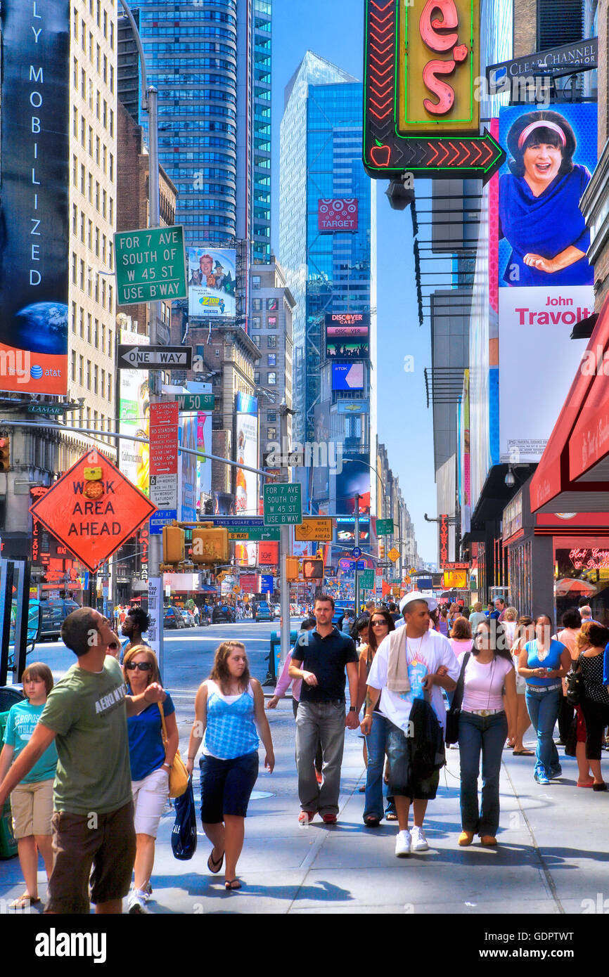 Crowd in Broadway, New York city Stock Photo