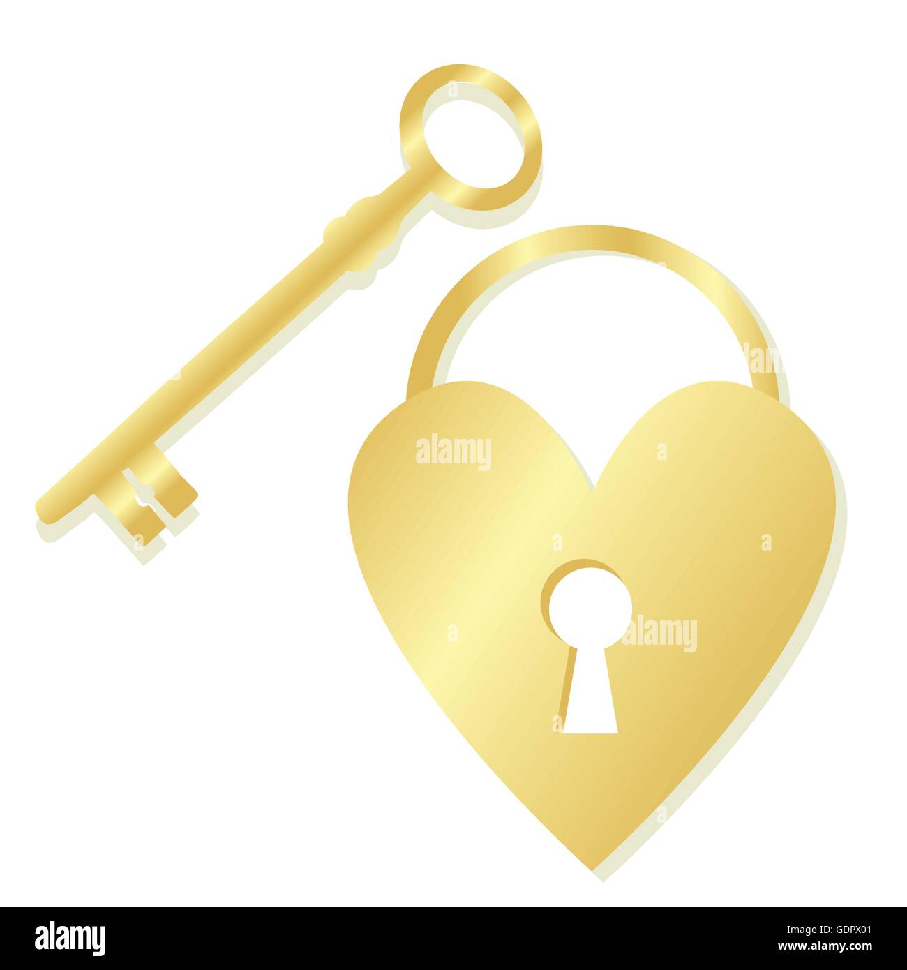 Golden heart padlock and key vector background concept Stock Vector ...