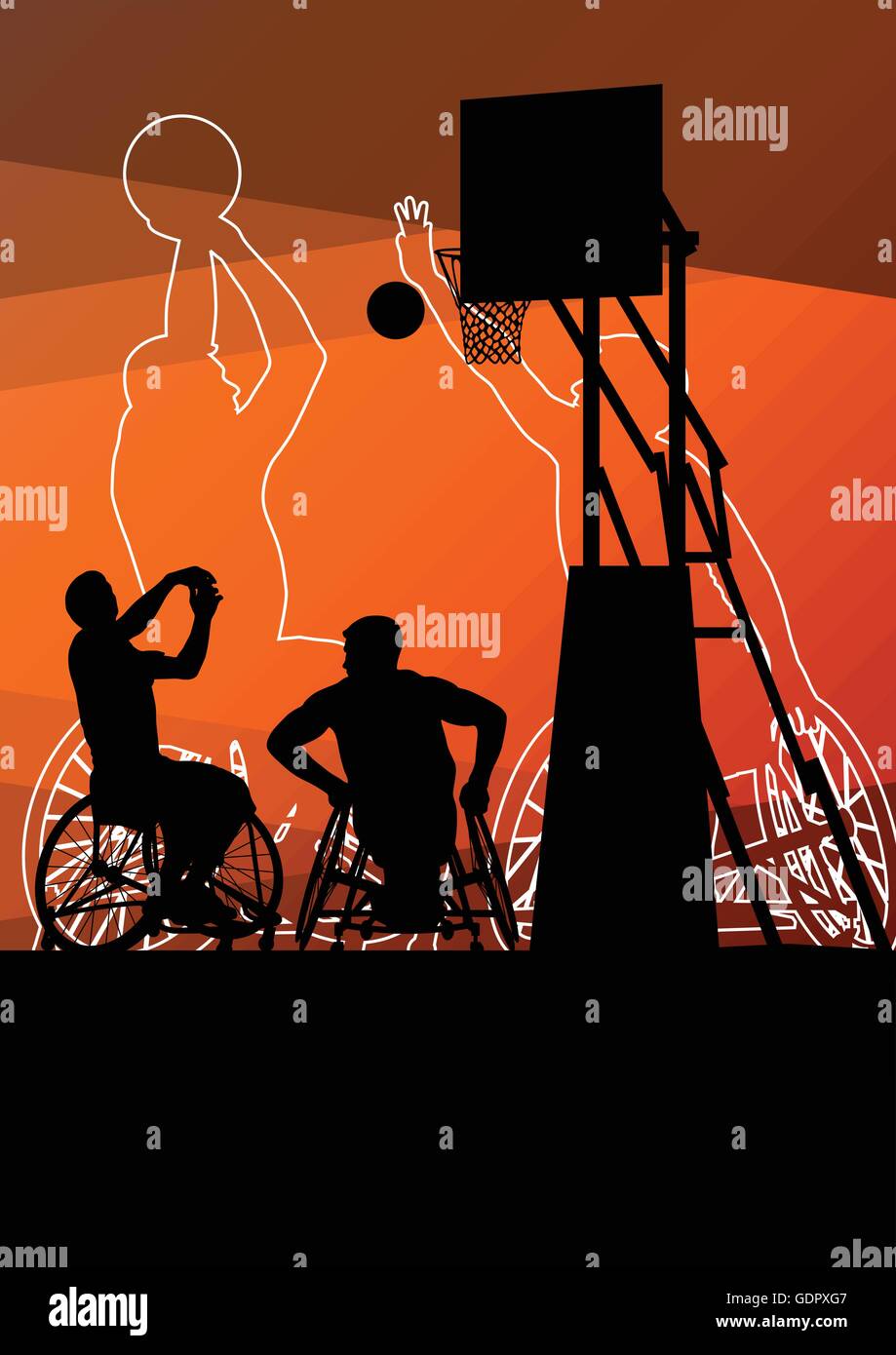 Wheelchair basketball silhouette hires stock photography and images