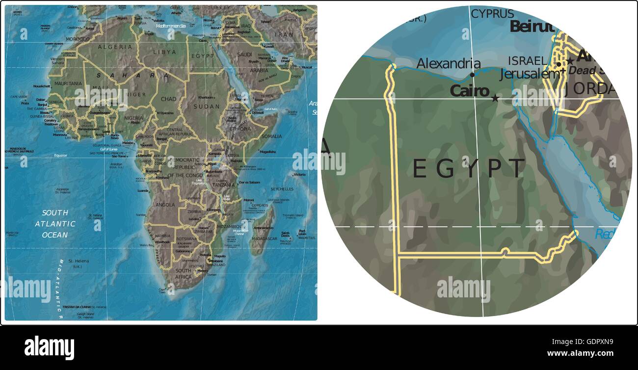 Egypt Map Of Africa High Resolution Stock Photography And Images Alamy Egypt And Africa Map GDPXN9