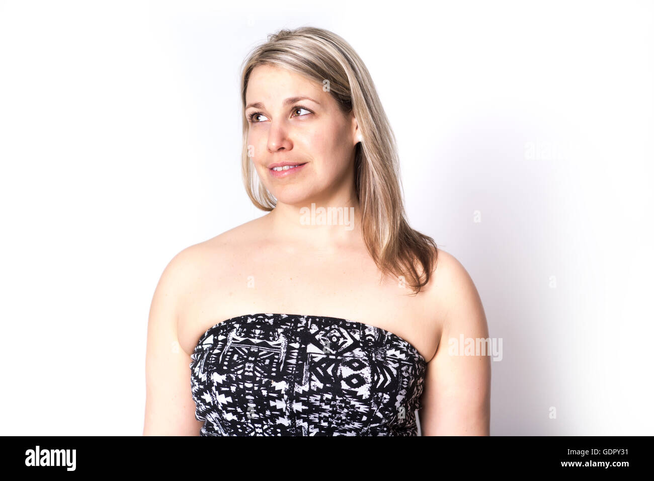 Woman portrait over gray background Stock Photo - Alamy