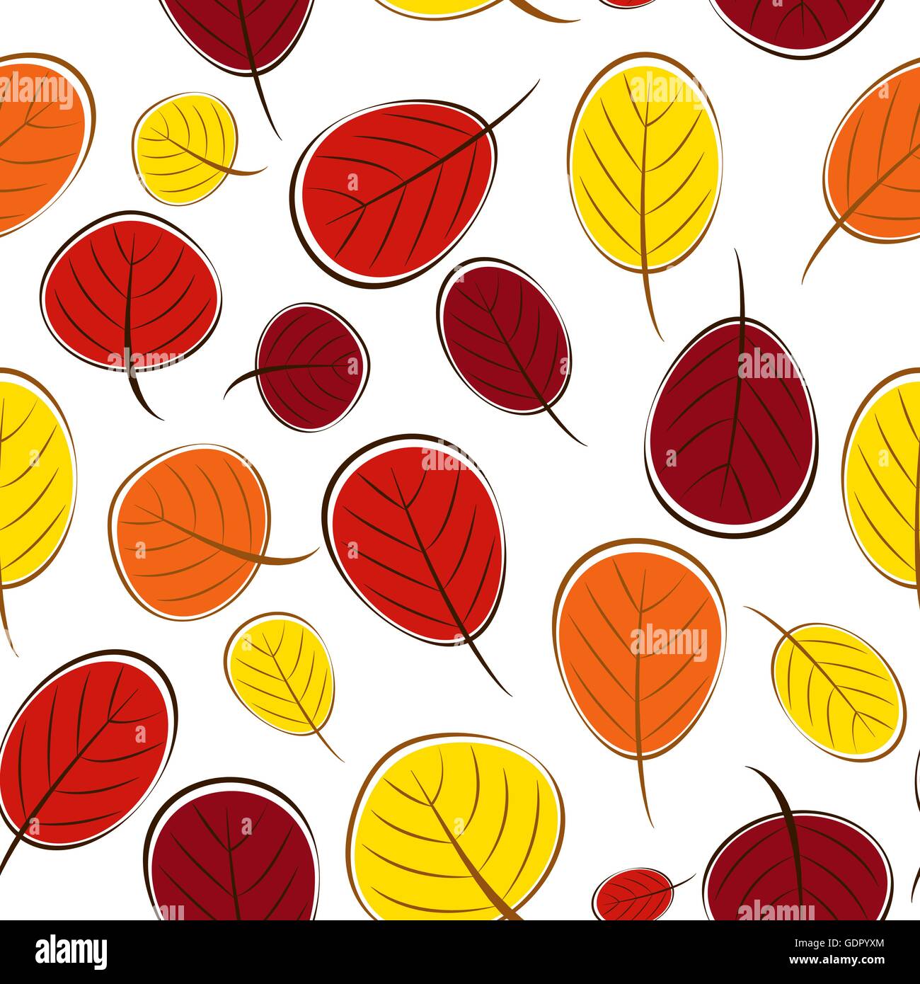 Autumn Leaves Seamless Pattern Background Vector Illustration Stock ...