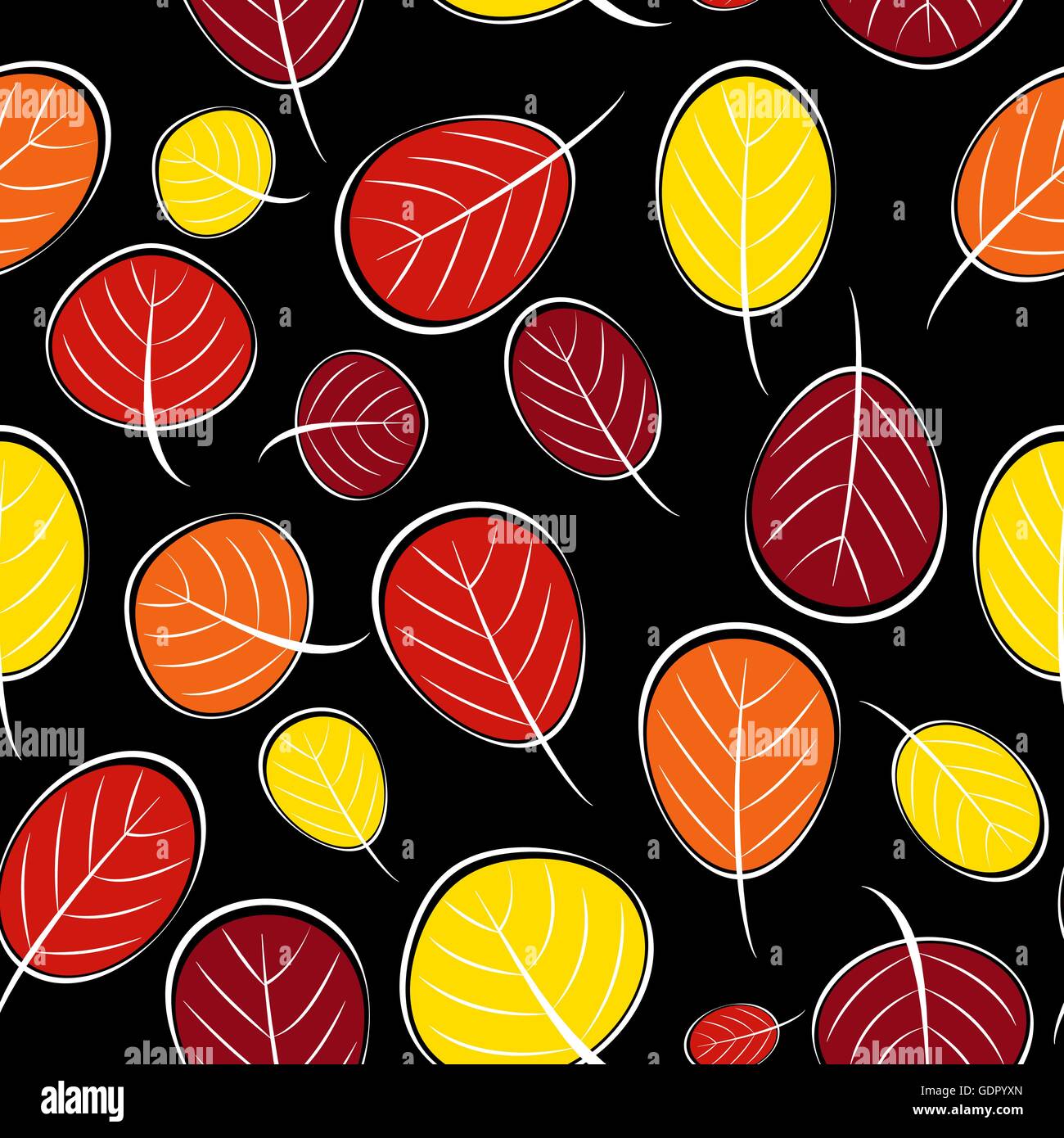 Autumn Leaves Seamless Pattern Background Vector Illustration Stock ...