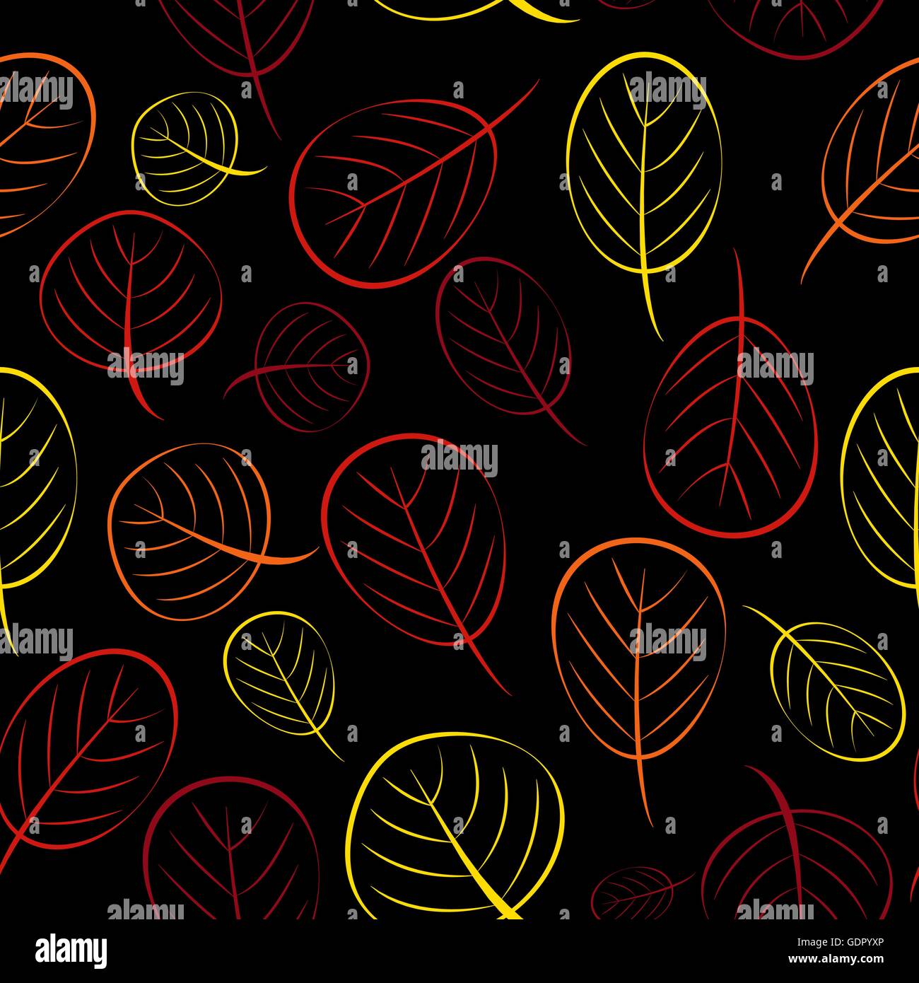 Autumn Leaves Seamless Pattern Background Vector Illustration Stock ...