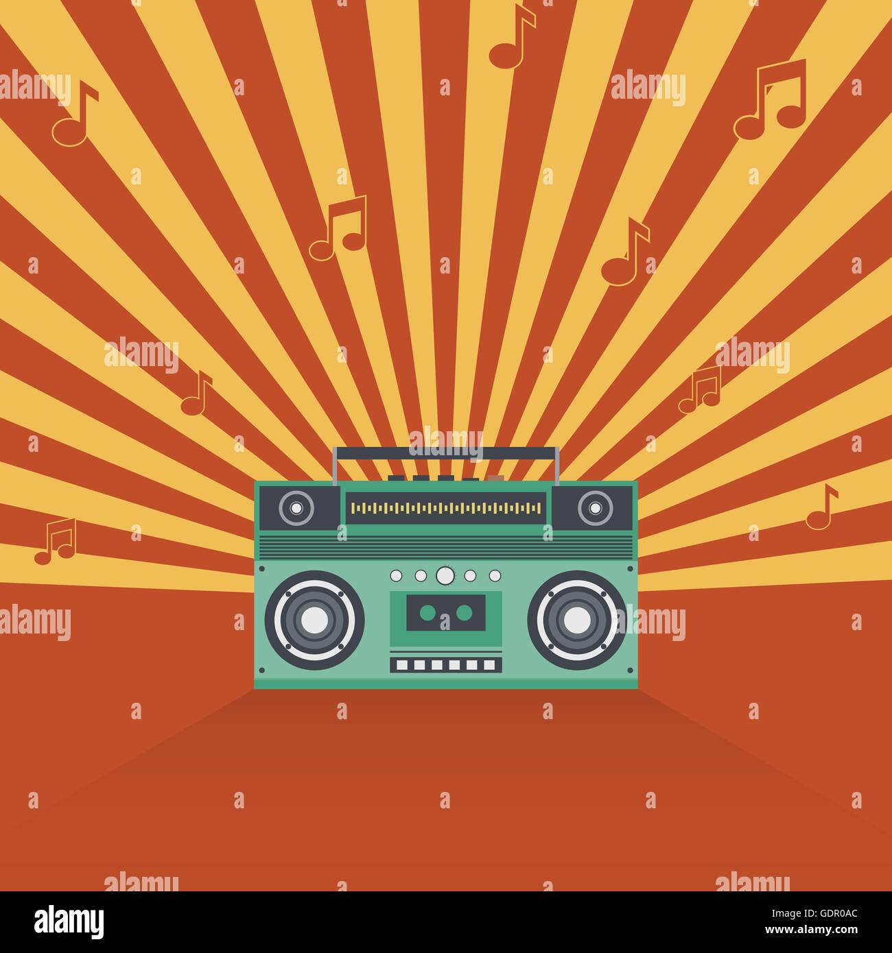 Boombox retro vintage style vector illustration Stock Vector Image